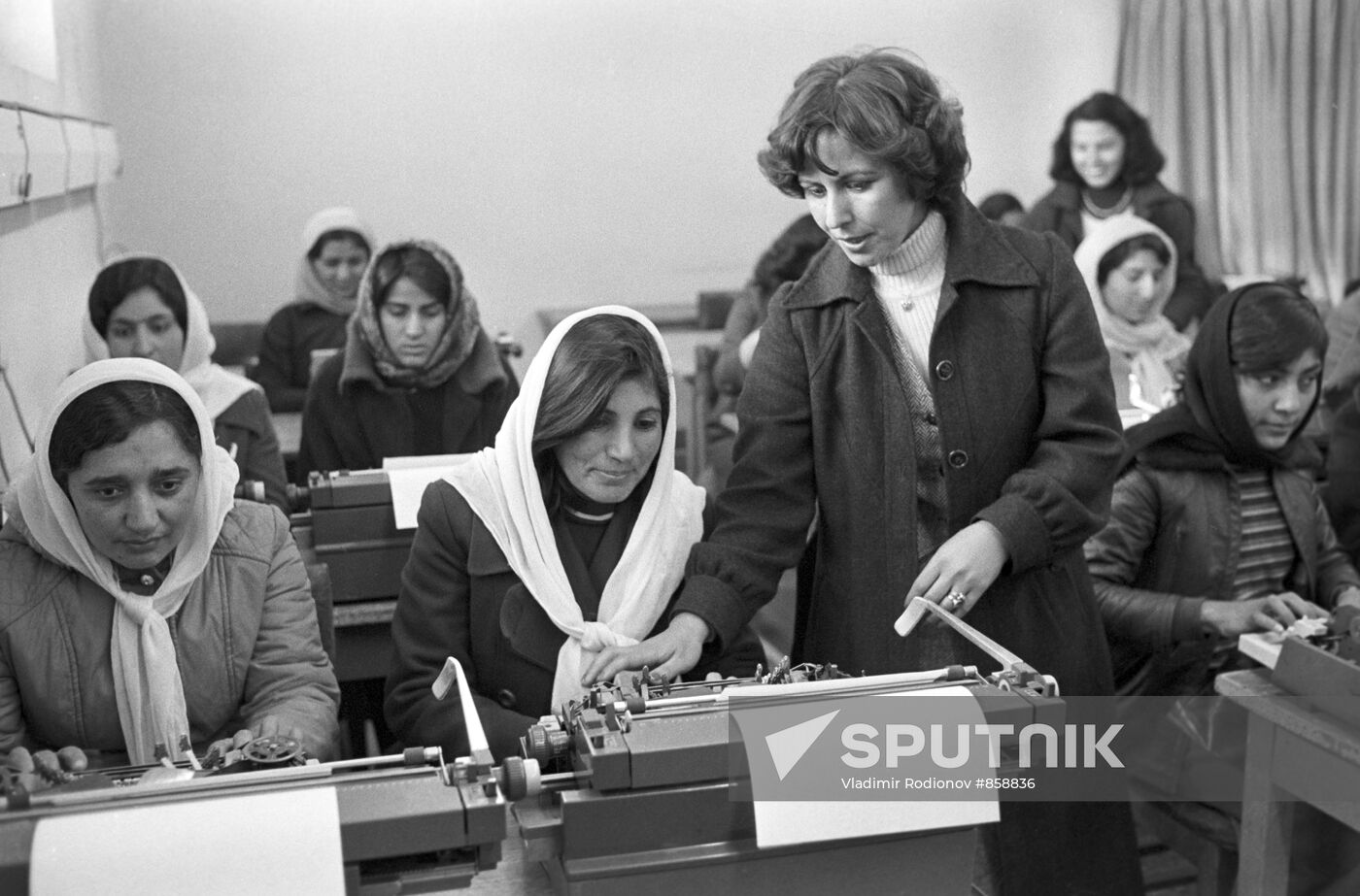 Participants in typewriting course