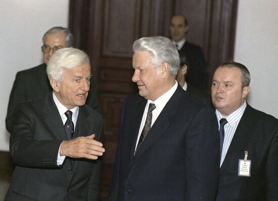 Boris Yeltsin and Richard von Weizsäcker