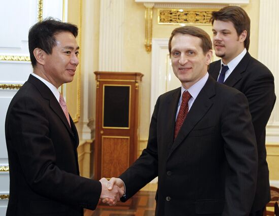 Sergei Naryshkin meets Japanese Foreign Minister in Kremlin