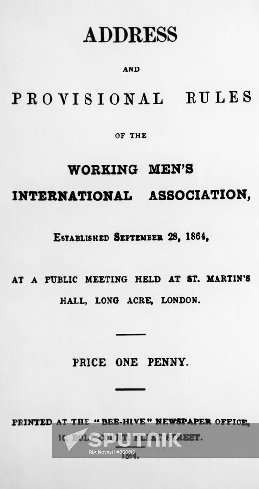 Address of Working Men's Association