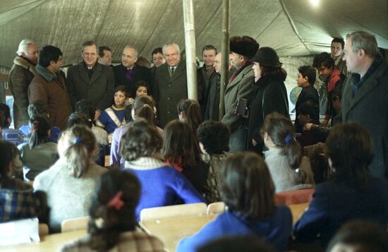 Nikolai Ivanovich Ryzhkov in a Leninakan school