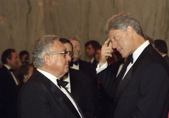 Henry Kissinger and Bill Clinton