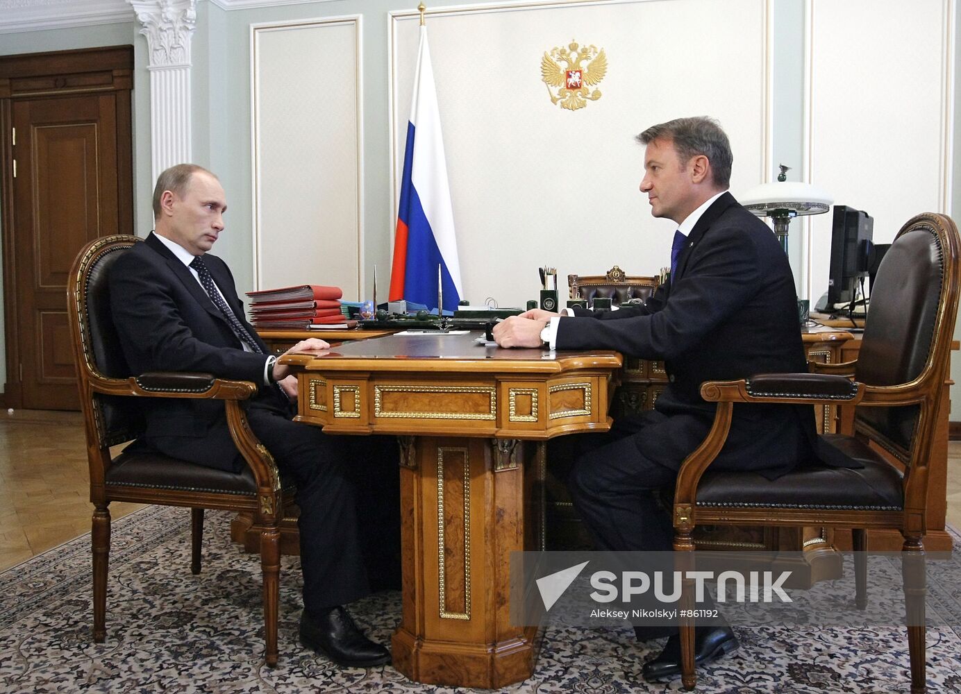 Vladimir Putin meets German Gref