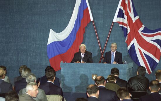 Boris Yeltsin and John Major