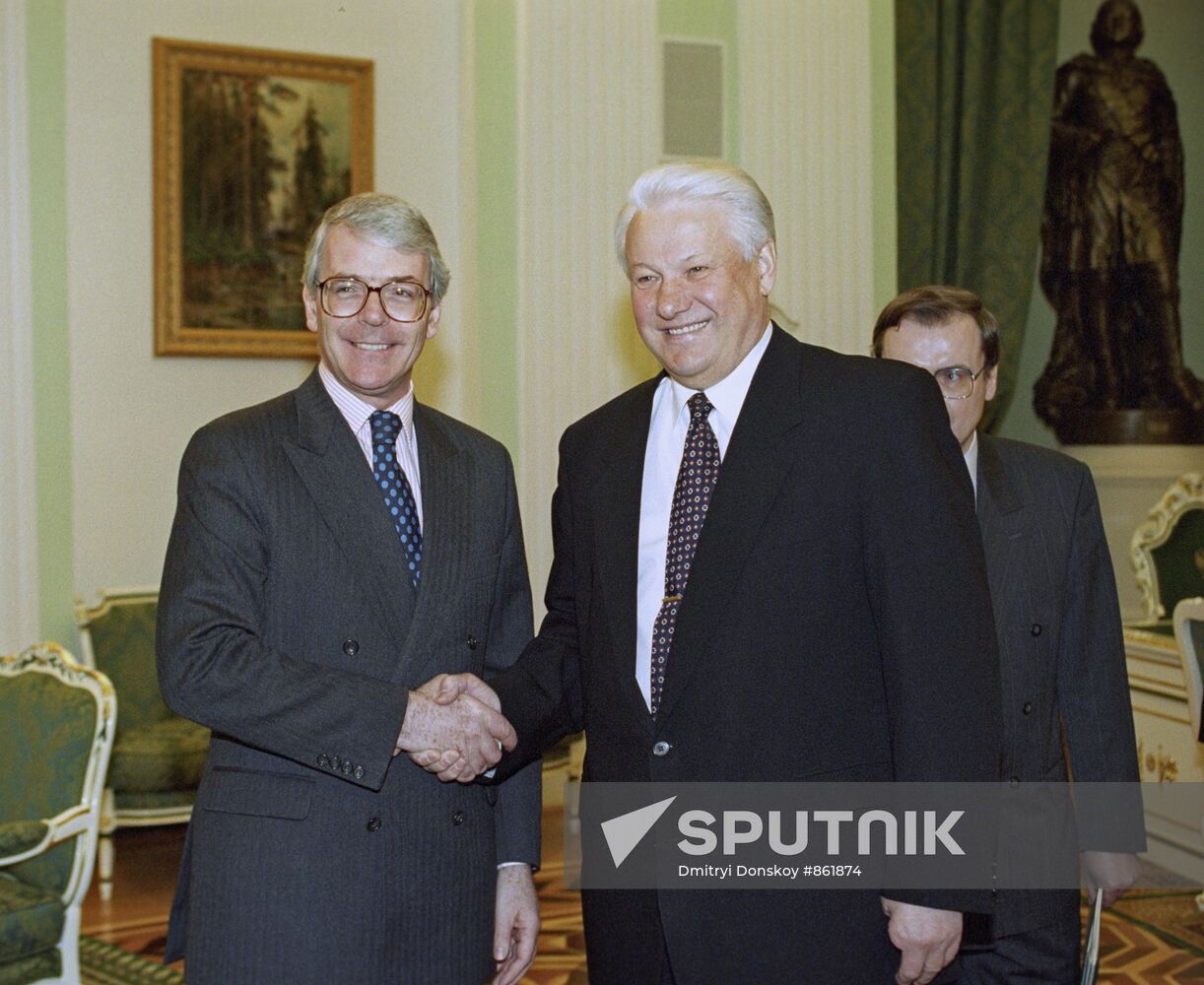 Boris Yeltsin and John Major