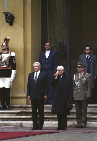 Boris Yeltsin and Francesco Cossíga