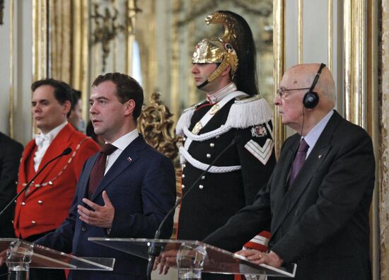 Dmitry Medvedev visits Italy