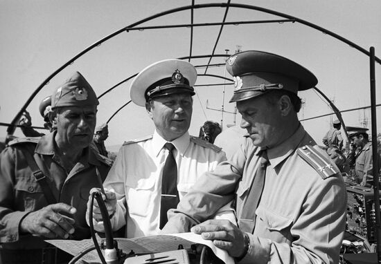 Officers Kh.Kostov, N.Ivanov and V.Gorbatenkov