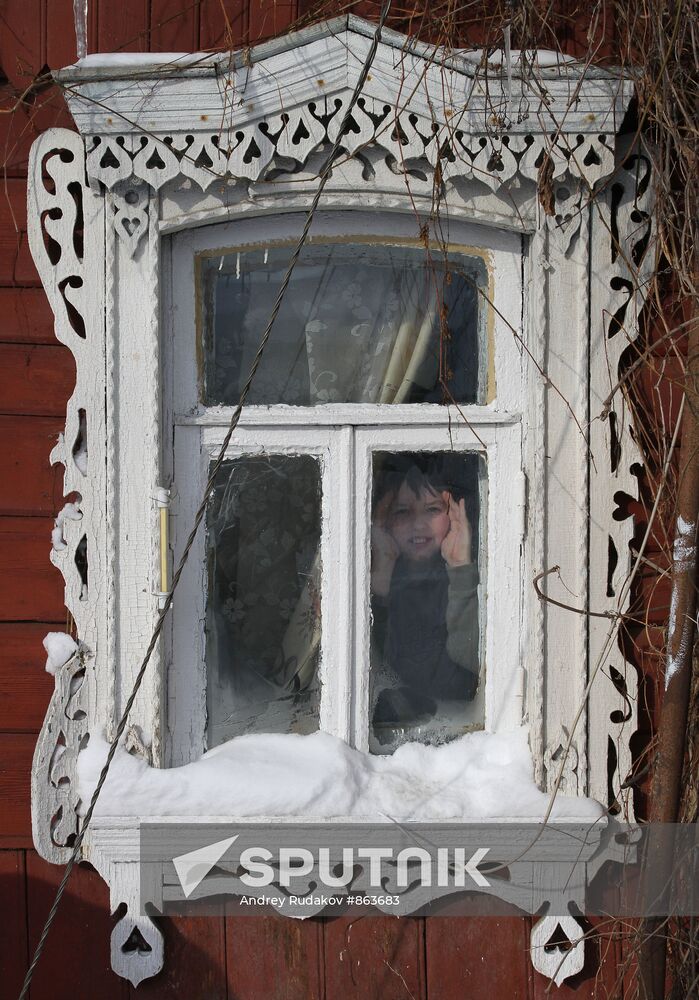 A Morozovo village cottage window