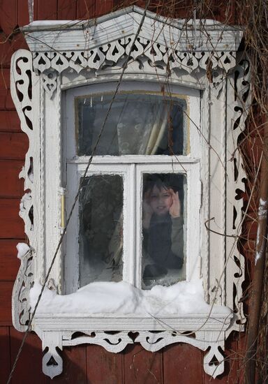 A Morozovo village cottage window