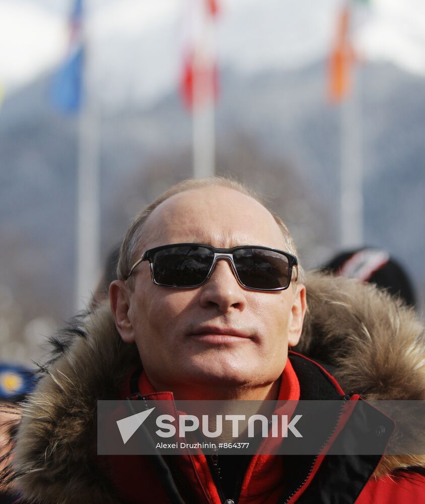 Dmitry Medvedev, Vladimir Putin visit ski resort Rosa Khutor