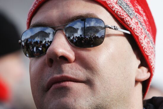 Dmitry Medvedev, Vladimir Putin visit ski resort Rosa Khutor