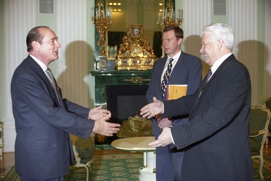Jacques Chirac and Boris Yeltsin