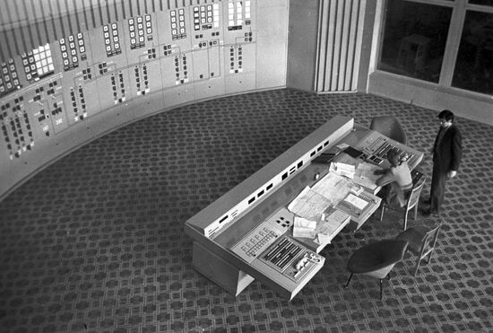 Control console of the Ust-Ilimsk hydropower plant