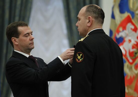 D. Medvedev presented state awards at the Kremlin