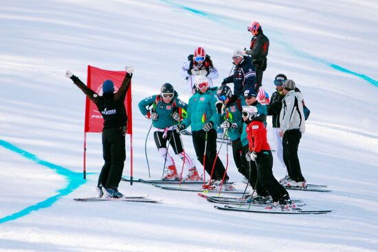 Women's 2010-2011 Alpine Ski European Cup. Training session