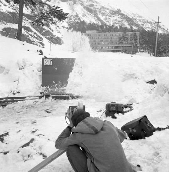 Snow and ice research station in the Elbrus region