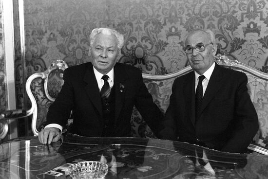Konstantin Chernenko and Gustáv Husák