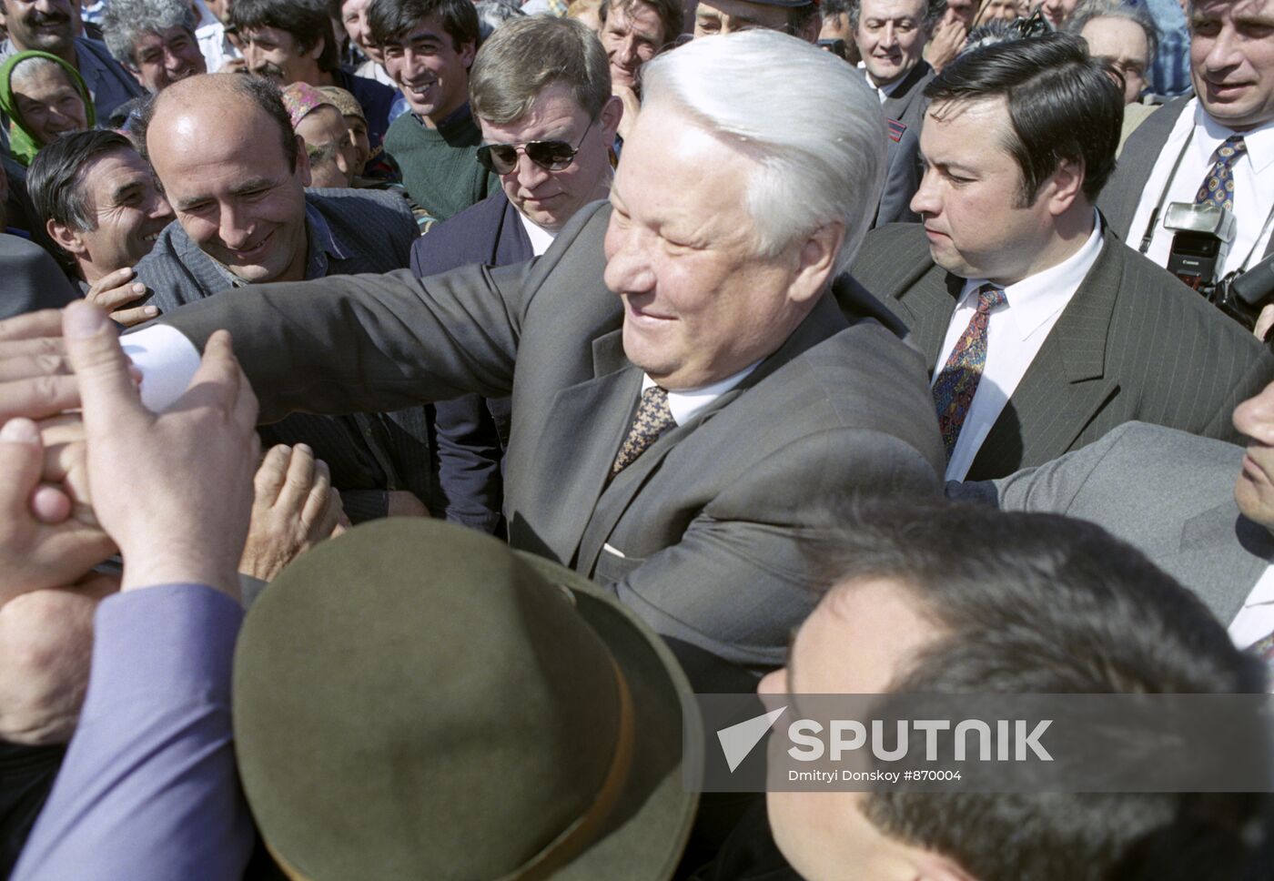 Russian President B. Yeltsin in Nalchik
