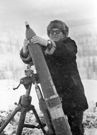 Avalanche protection gunner Fyodor Kudrin