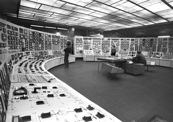 Control console of the Krivoi Rog hydropower plant