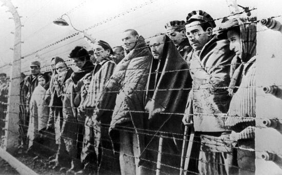 Inmates of Auschwitz concentration camp