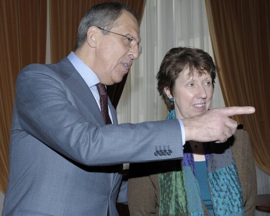 Sergei Lavrov and Catherine Ashton