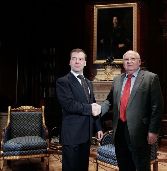 Dmitry Medvedev meets with Mikhail Gorbacheva