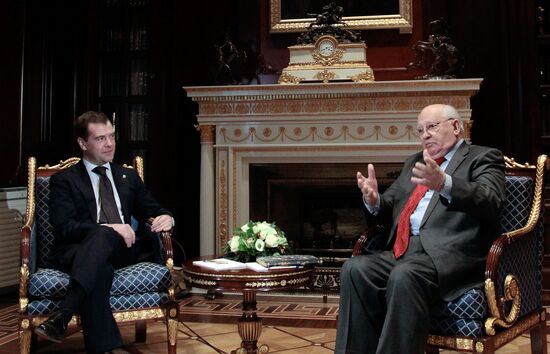 Dmitry Medvedev meets with Mikhail Gorbachev
