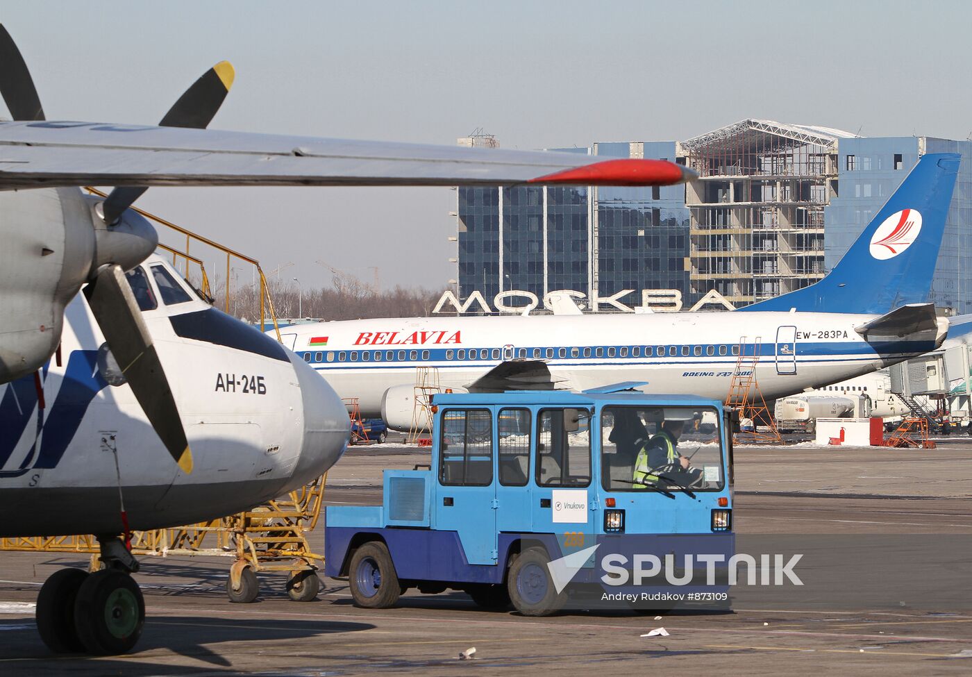 Belavia's Boeing 737 at Vnukovo airport