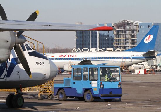 Belavia's Boeing 737 at Vnukovo airport