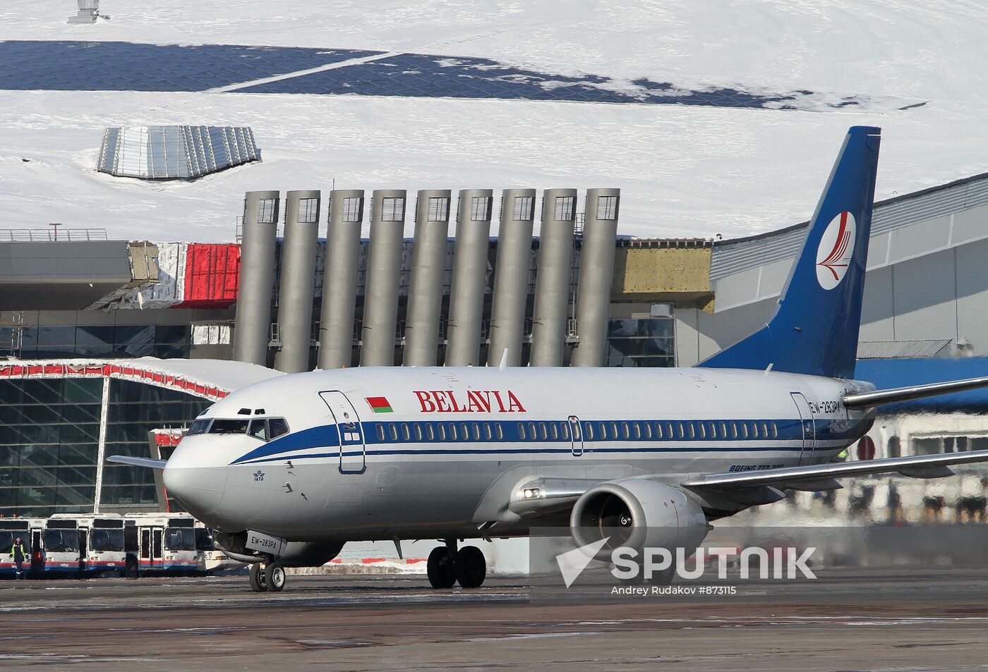 Belavia's Boeing 737 at Vnukovo airport