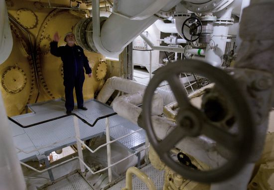 Engine space of nuclear ice breaker Vaygach