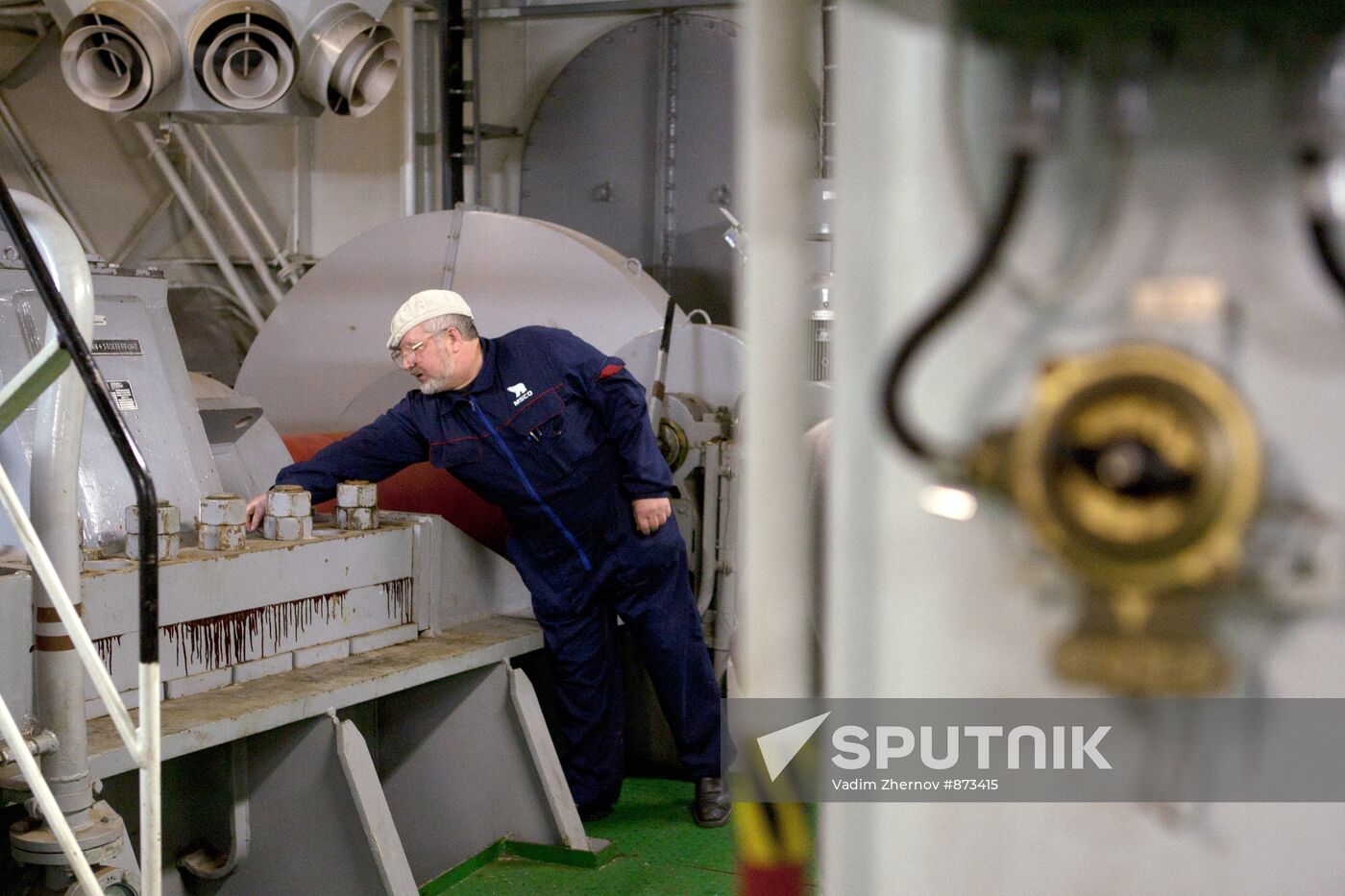 Engine space of nuclear ice breaker Vaygach