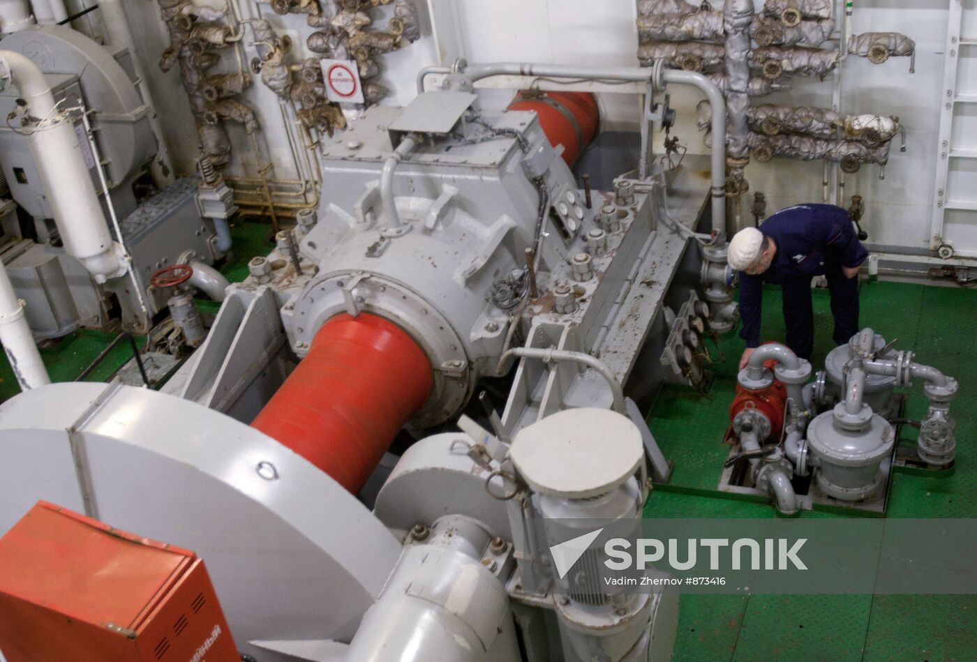 Engine space of nuclear ice breaker Vaygach