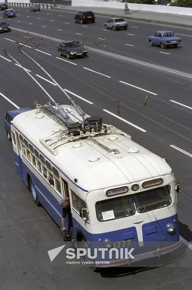 Classic trolley on parade in honor of 60th MTP anniversary