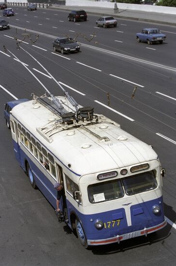 Classic trolley on parade in honor of 60th MTP anniversary