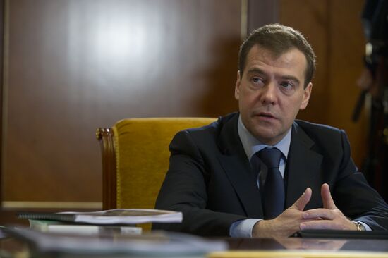 Dmitry Medvedev holds meeting at Gorki residence