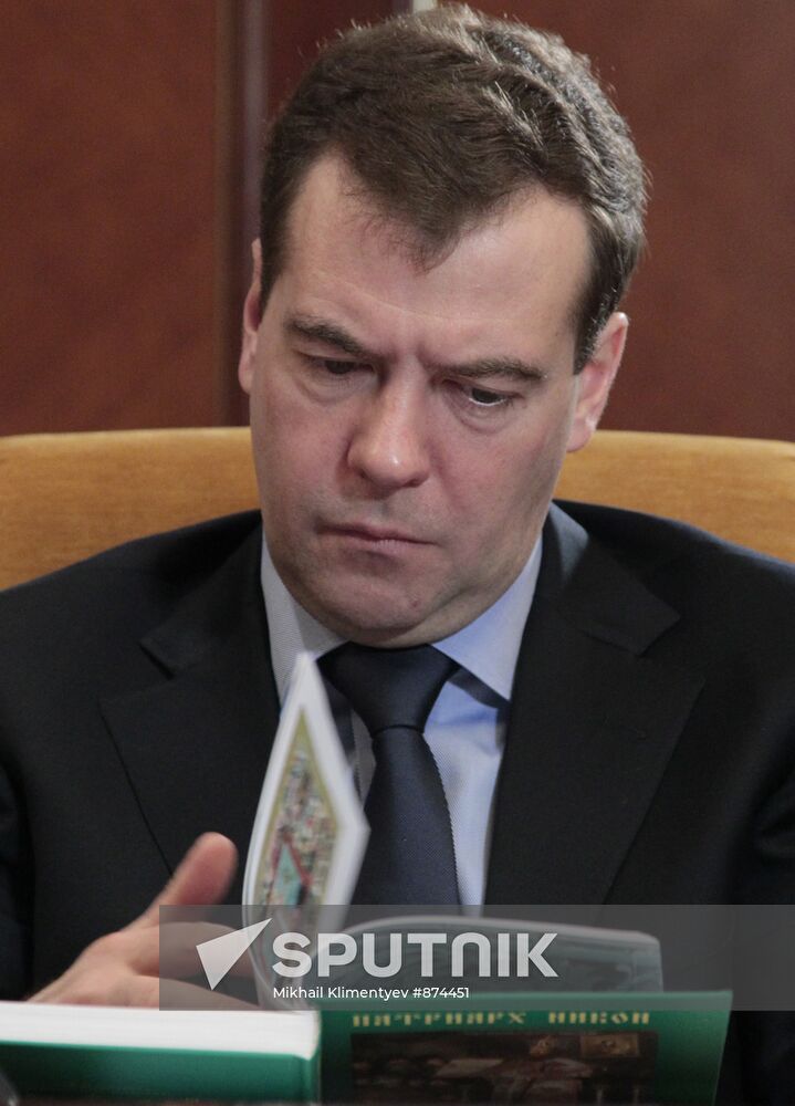 Dmitry Medvedev holds meeting at Gorki residence