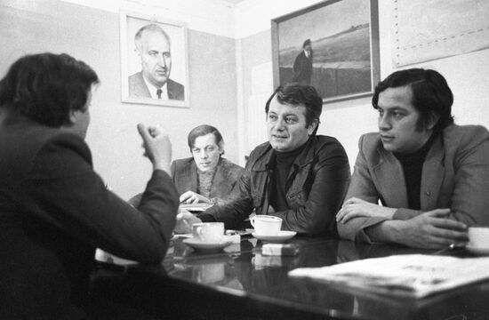 Bulgarian construction team leaders at meeting
