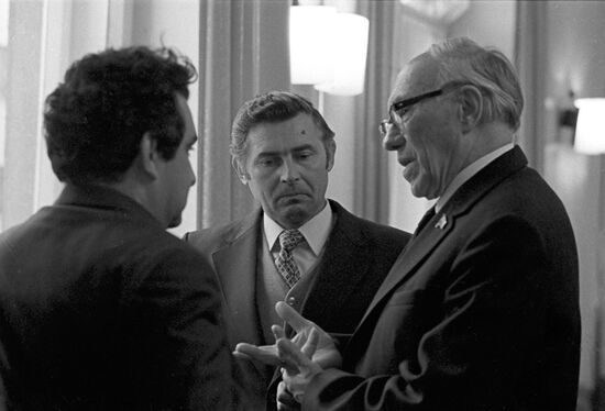 Scientists Aganbegyan, Marchyuk and Lavrentyev