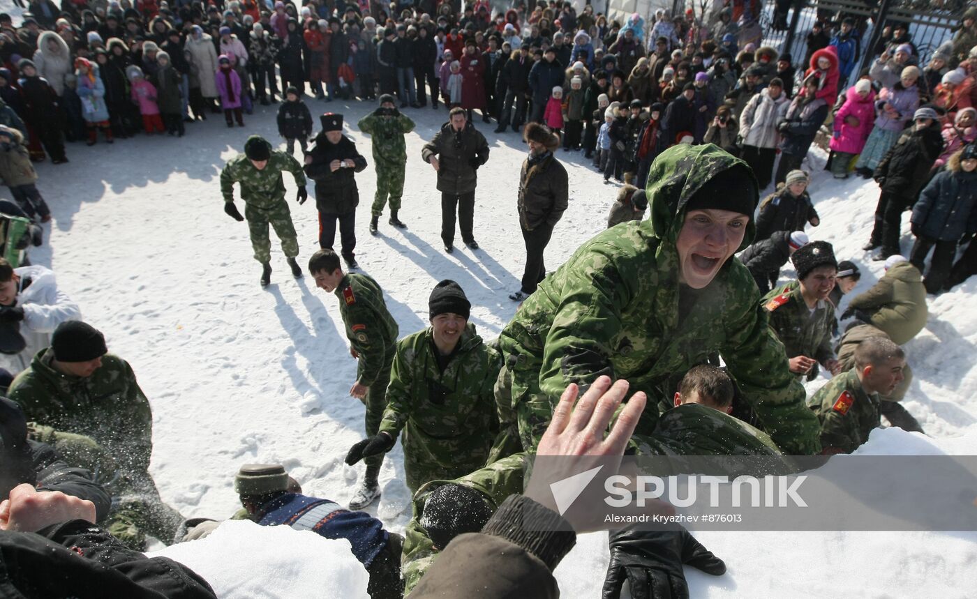 Maslenitsa carnival celebration in Novosibirsk Region