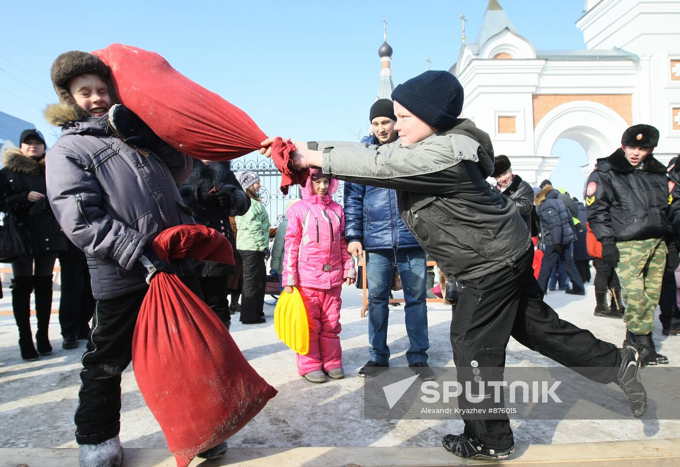 Maslenitsa carnival celebration in Novosibirsk Region
