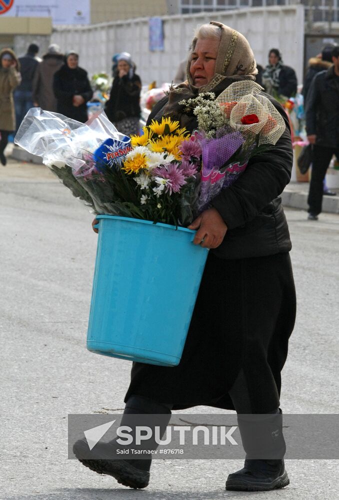 Preparing for 8th March celebration in Grozny