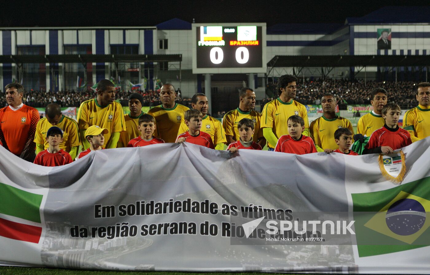 Football. Match between Brazilian and Ramzan Kadyrov's teams