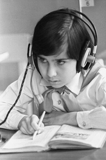 A language laboratory lesson at school No. 7