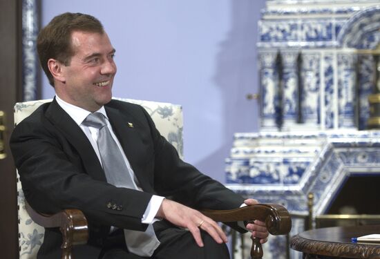 Dmitry Medvedev meets with Joe Biden at Gorki residence