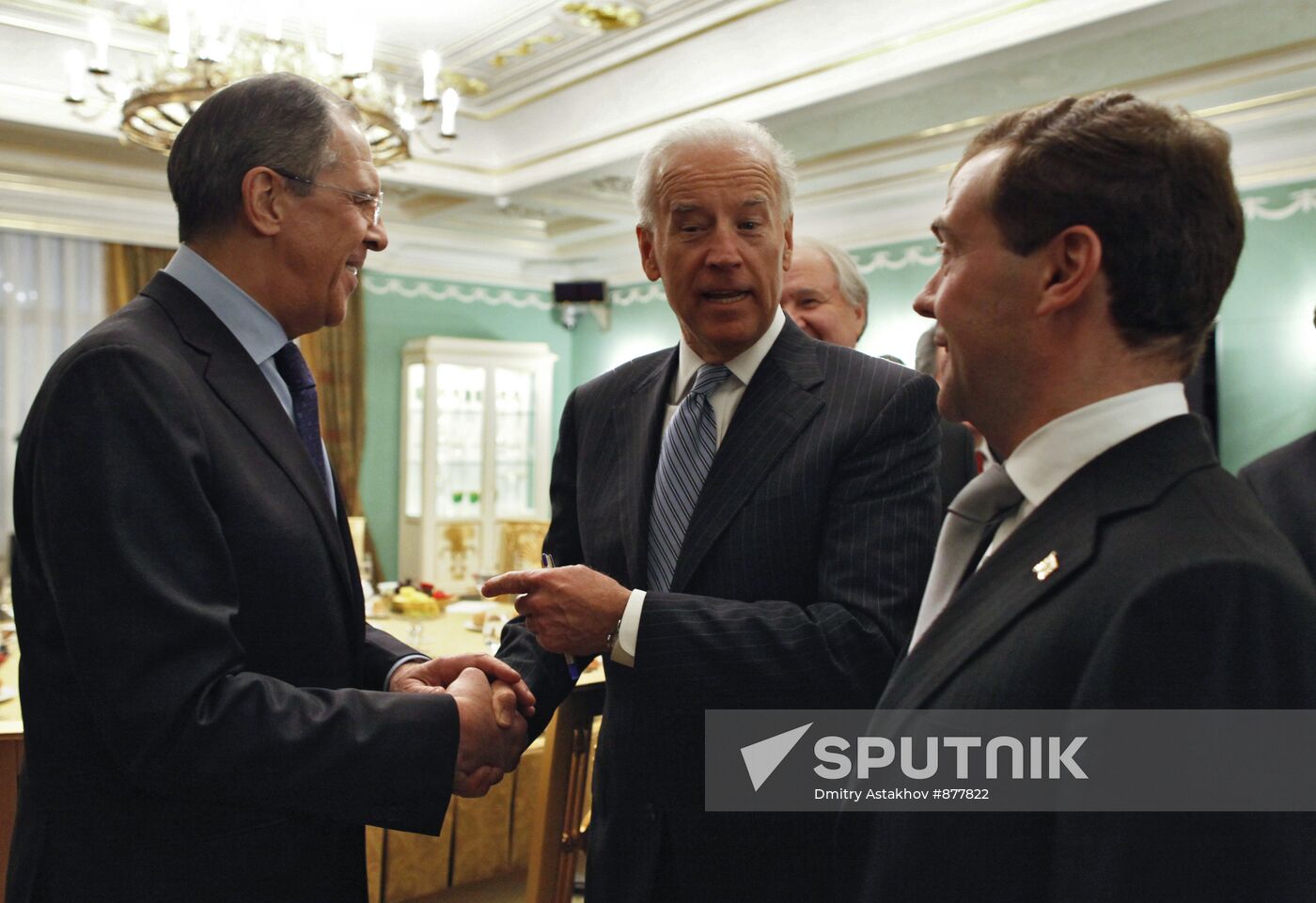 Dmitry Medvedev meets with Joe Biden at Gorki residence