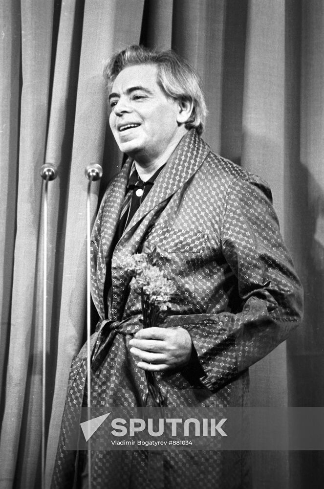 Arkady Raikin performs on stage