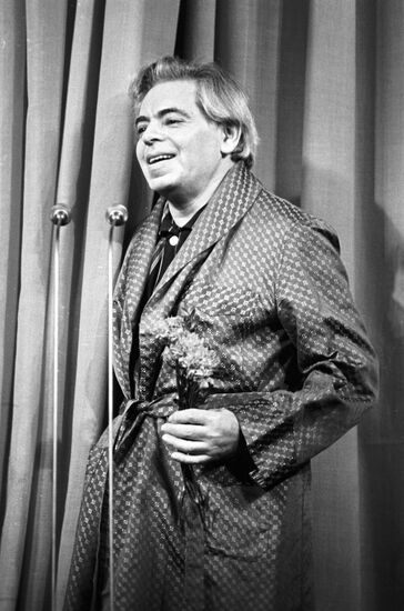 Arkady Raikin performs on stage